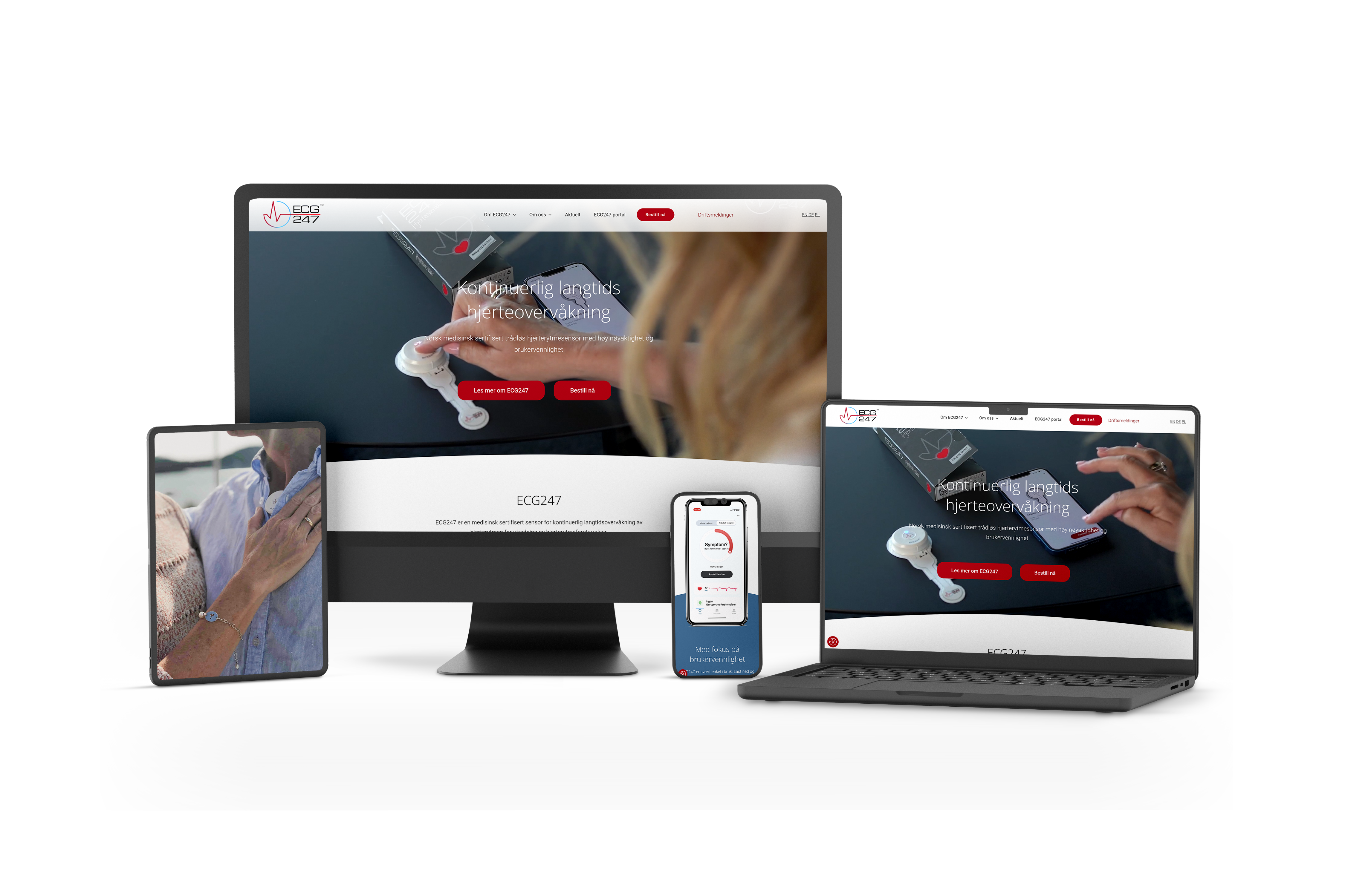 Mock ecg 247 hvitt lys